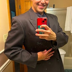 Wool Brown Double Breasted Vintage Blazer